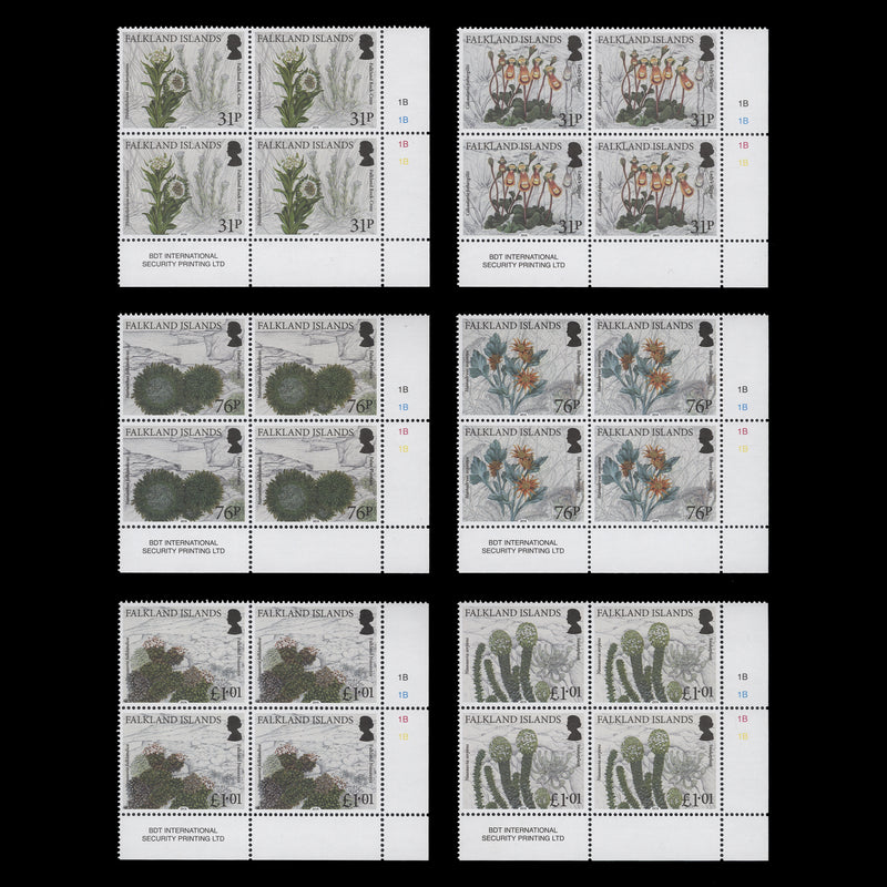 Falkland Islands 2016 (MNH) Endemic Plants plate blocks