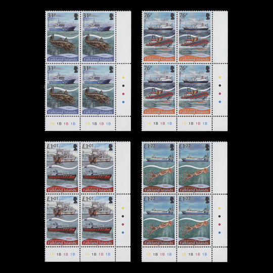 Falkland Islands 2017 (MNH) Fisheries Anniversary plate 1B blocks