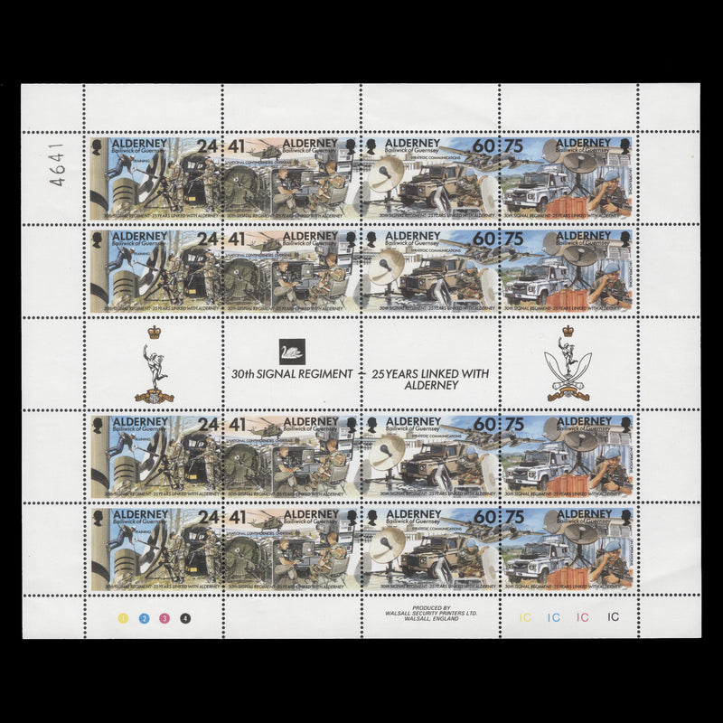 Alderney 1996 (MNH) 30th Signal Regiment sheetlet