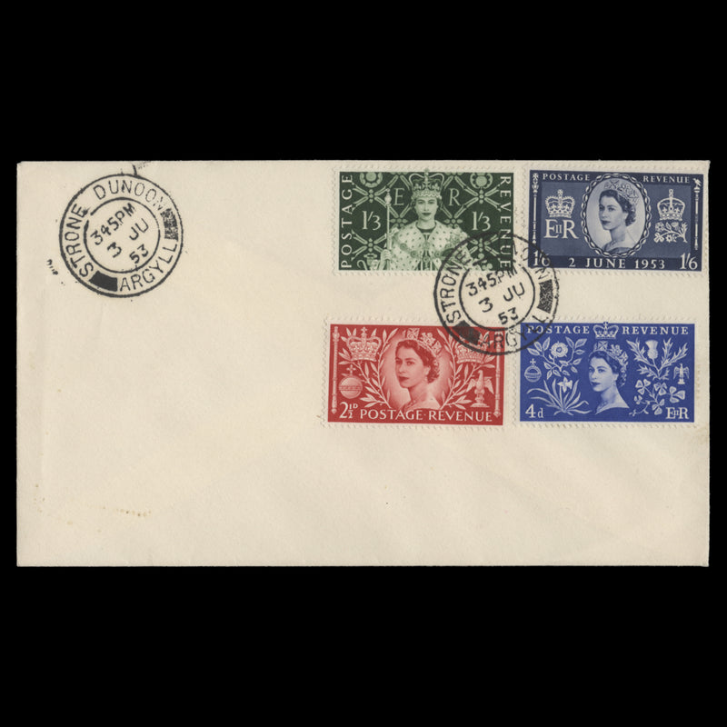 Great Britain 1953 Coronation first day cover, STRONE DUNOON