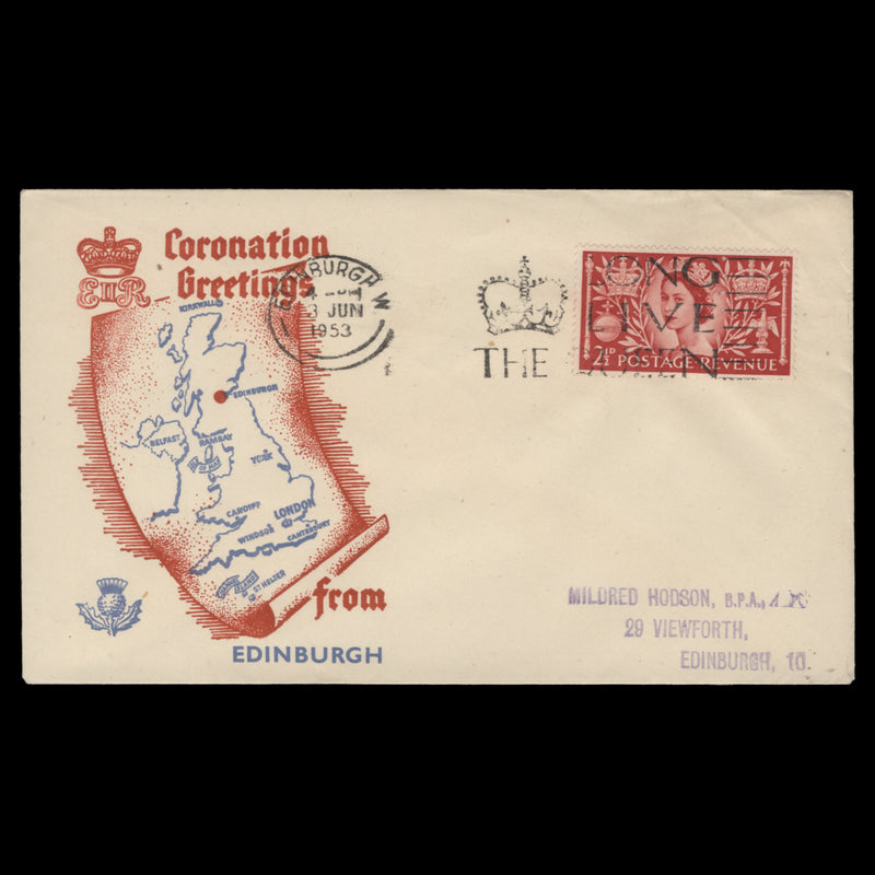 Great Britain 1953 (FDC) 2½d Coronation, EDINBURGH