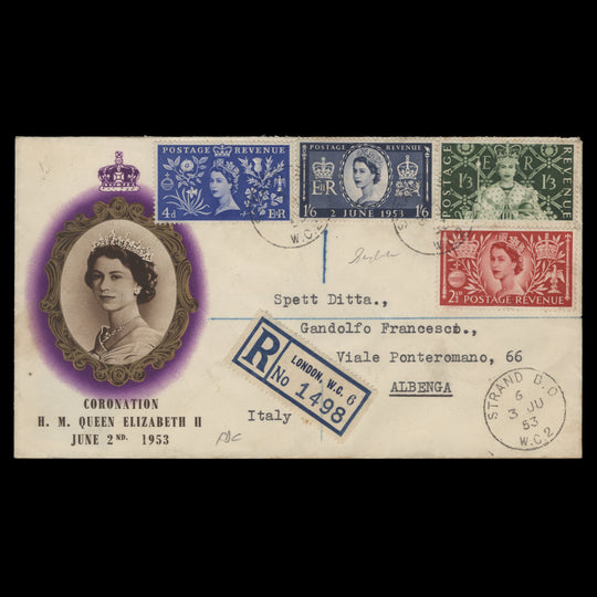 Great Britain 1953 Coronation first day cover, STRAND BO