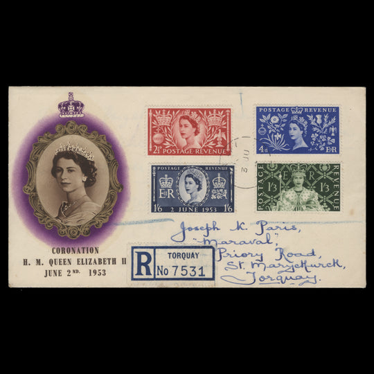 Great Britain 1953 Coronation first day cover, TORQUAY