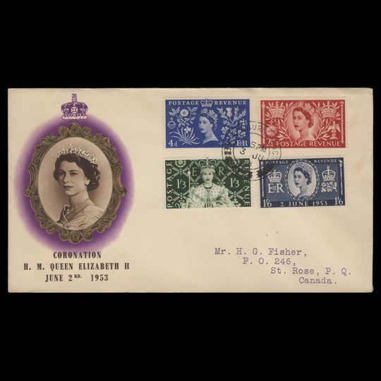 Great Britain 1953 Coronation first day cover, BLACKBURN