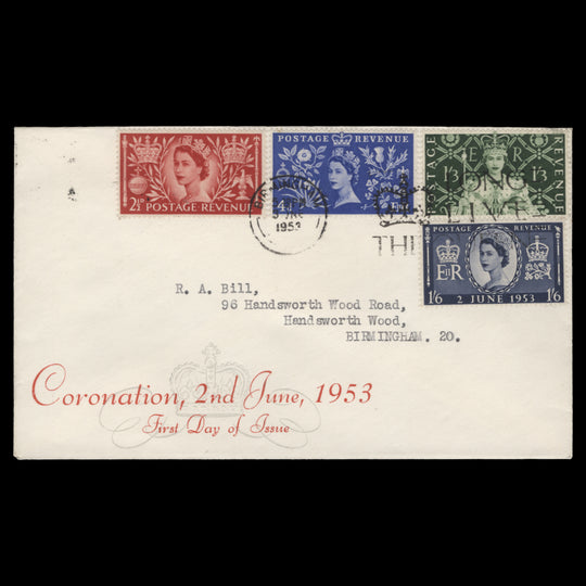 Great Britain 1953 Coronation first day cover, BIRMINGHAM