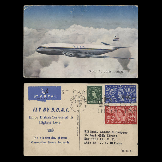 Great Britain 1953 Coronation first day postcard, LONDON SWI