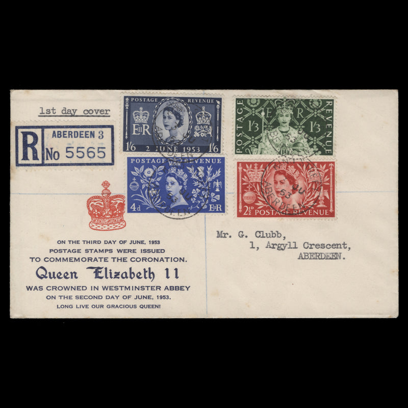 Great Britain 1953 Coronation first day cover, KING STREET
