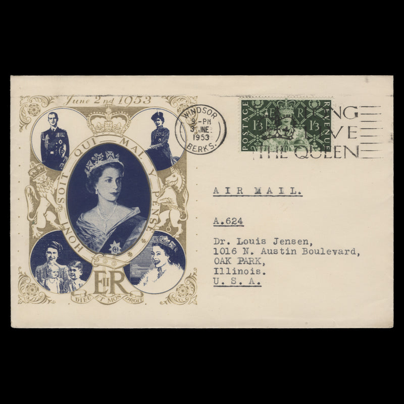 Great Britain 1953 (FDC) 1s3d Coronation, WINDSOR