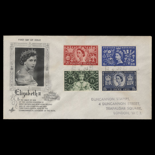 Great Britain 1953 Coronation first day cover, LEICESTER SQ