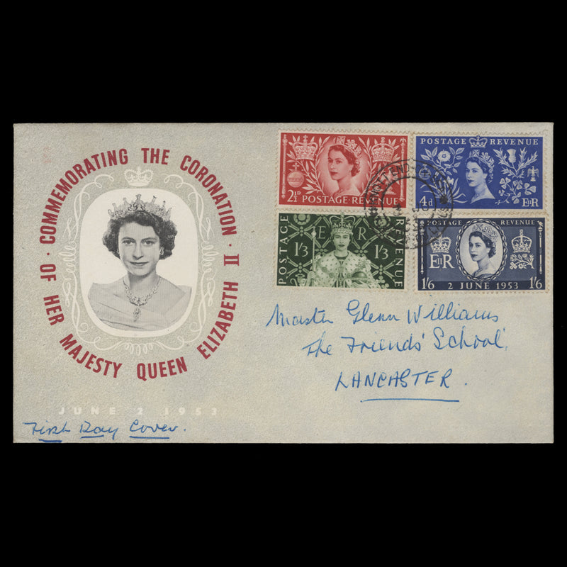 Great Britain 1953 Coronation first day cover, KNOTT END-ON-SEA