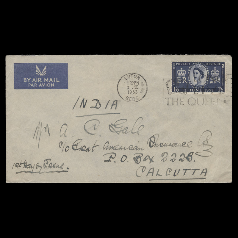 Great Britain 1953 (FDC) 1s6d Coronation, LUTON