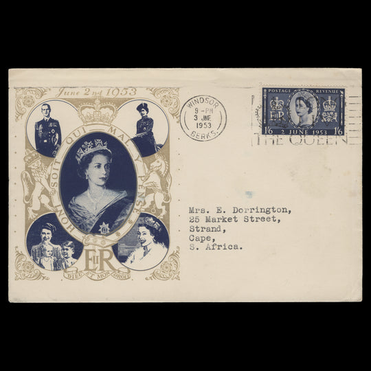 Great Britain 1953 (FDC) 1s6d Coronation, WINDSOR