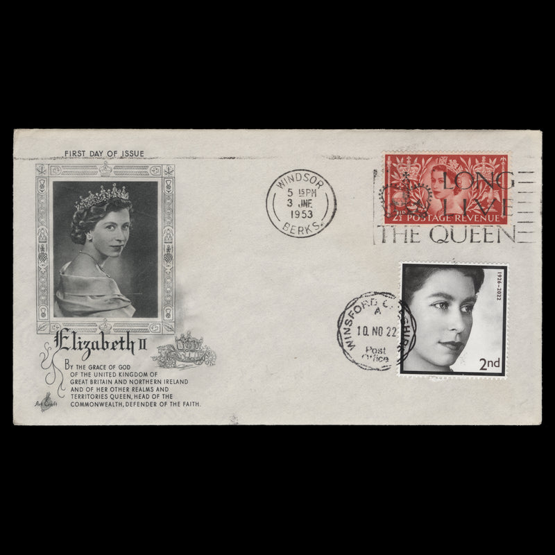 Great Britain 1953/2022 Coronation/Commemoration double-dated first day cover