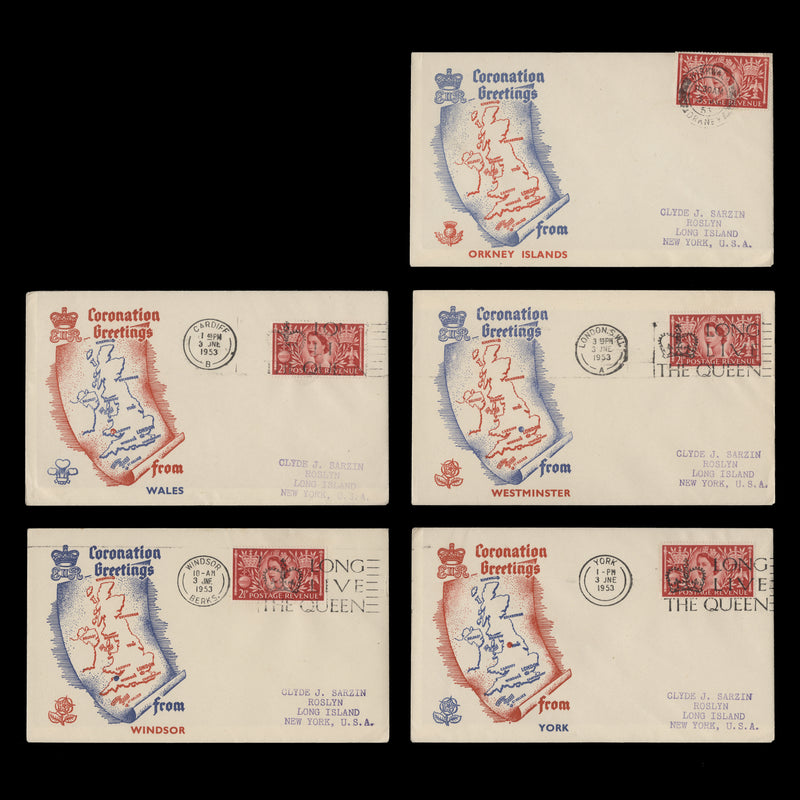 Great Britain 1953 Coronation first day covers