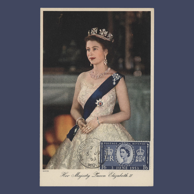Great Britain 1953 (FDC) 1s6d Coronation, HARROW