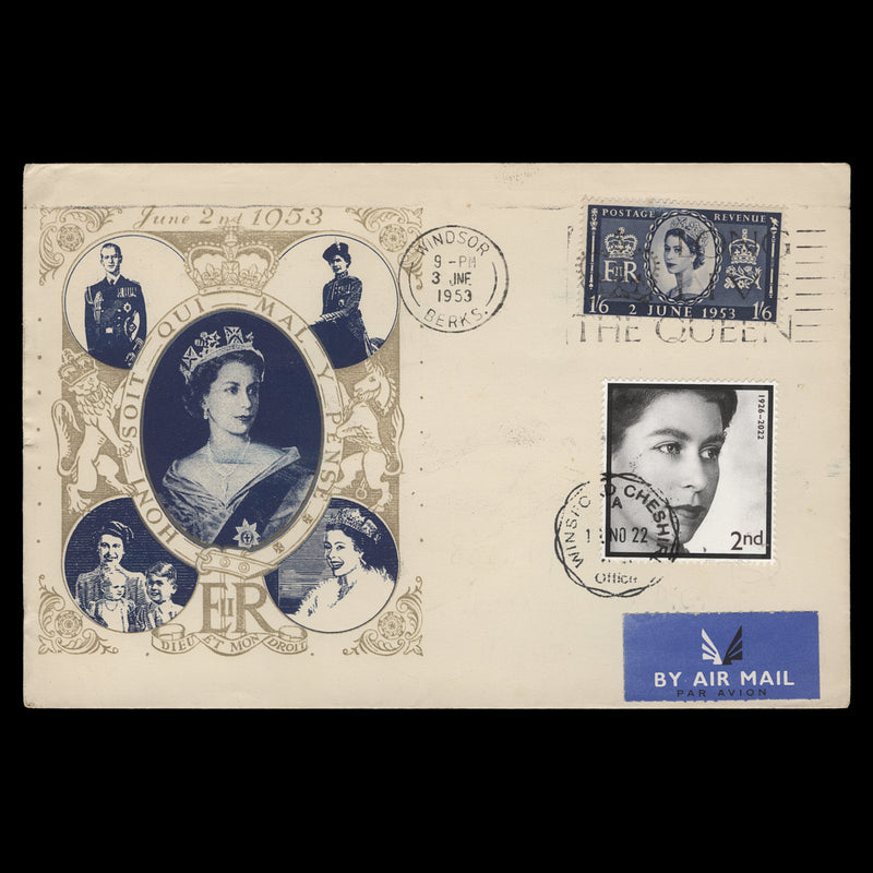 Great Britain 1953 Coronation/2022 Commemoration double-dated first day cover