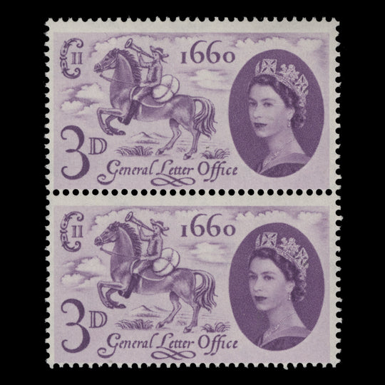 Great Britain 1960 (MNH) 3d General Letter Office pair with face scratch flaw