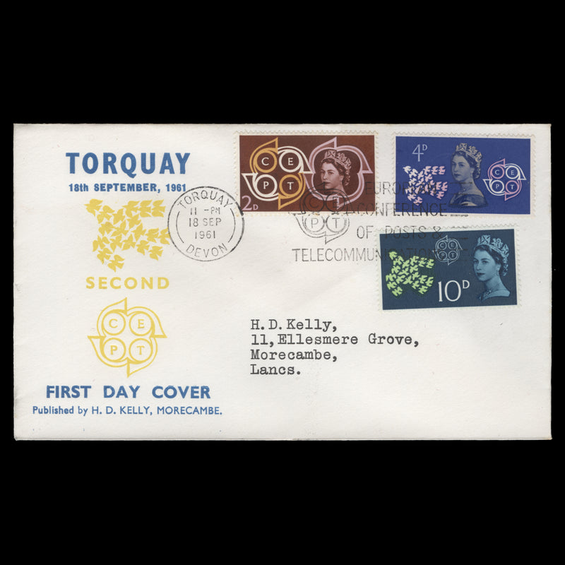 Great Britain 1961 CEPT first day cover, TORQUAY