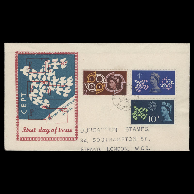Great Britain 1961 CEPT first day cover, SOUTHAMPTON ST