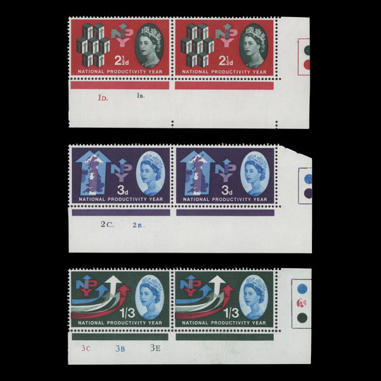 Great Britain 1962 (MNH) National Productivity Year ordinary cylinder pairs