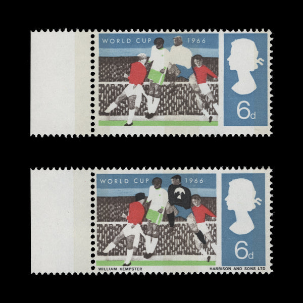 Great Britain 1966 (Error) 6d World Cup Football phosphor missing black