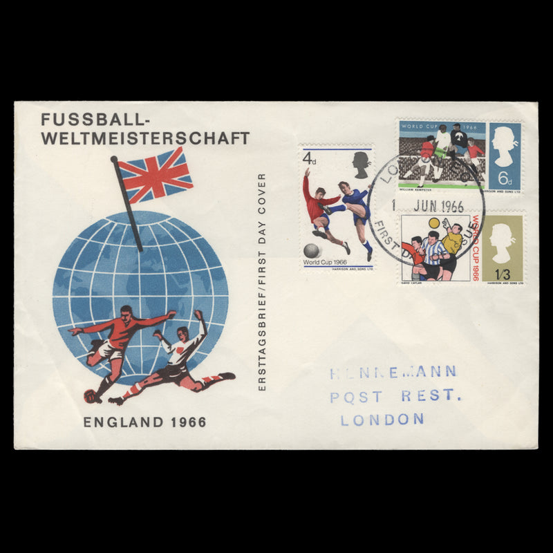 Great Britain 1966 (FDC) World Cup Football ordinary, LONDON EC
