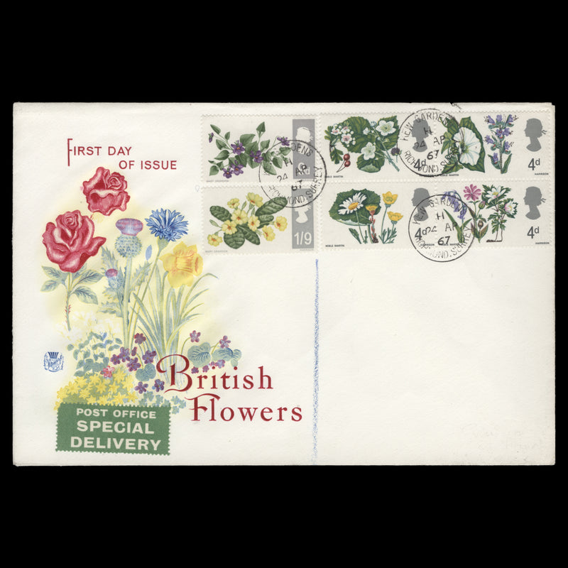 Great Britain 1967 British Wild Flowers ordinary first day cover, KEW GARDENS