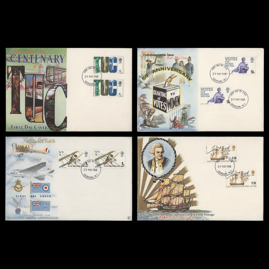Great Britain 1968 Anniversaries first day covers, LONDON W1