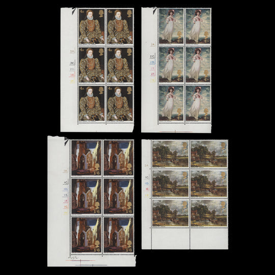 Great Britain 1968 (MNH) British Paintings cylinder dot blocks