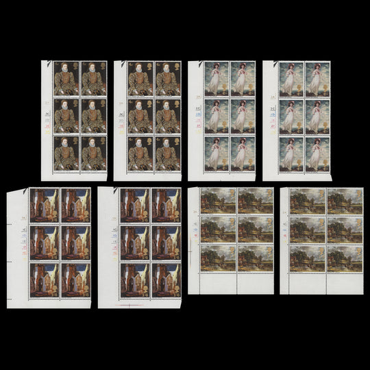 Great Britain 1968 (MNH) British Paintings cylinder dot and no-dot blocks