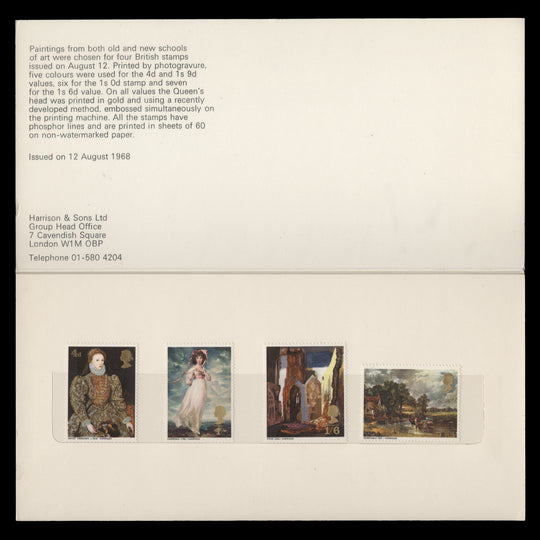 Great Britain 1968 British Paintings presentation folder