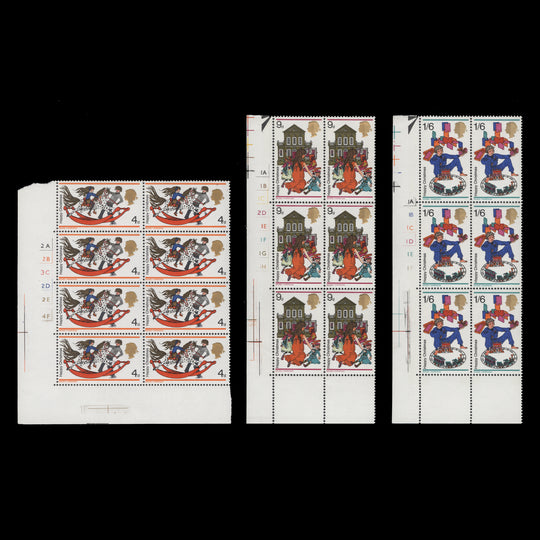 Great Britain 1968 (MNH) Christmas cylinder blocks