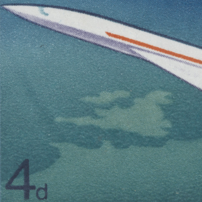 Great Britain 1969 (Variety) 4d Concorde block with oil slick flaw