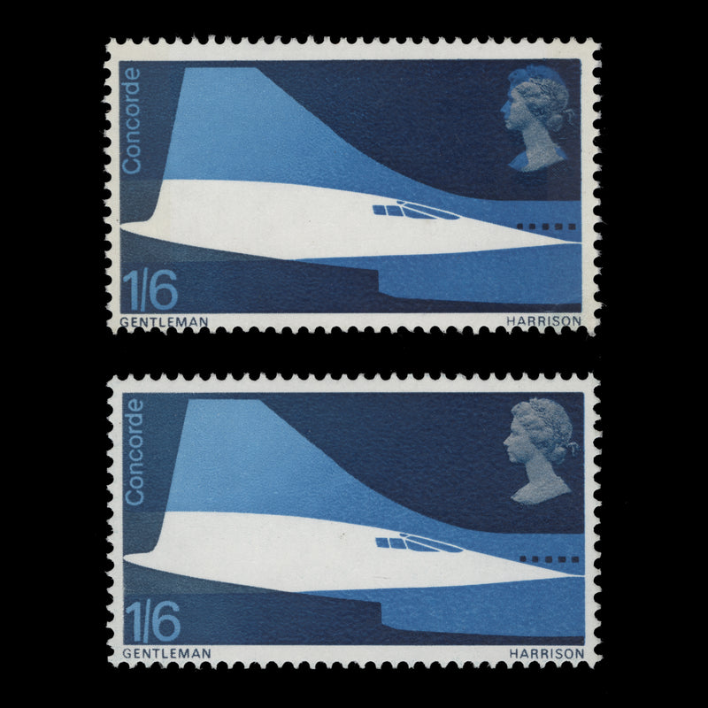 Great Britain 1969 (Variety) 1s6d First Flight of Concorde with silver shift