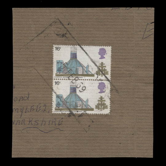 Great Britain 1969 (Used) 1s6d Liverpool Metropolitan pre-release pair