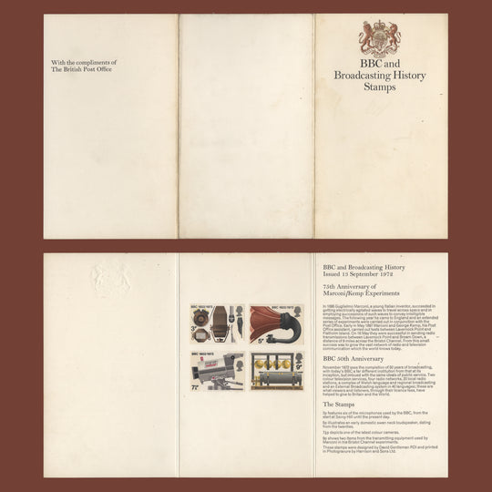 Great Britain 1972 Broadcasting Anniversaries presentation folder