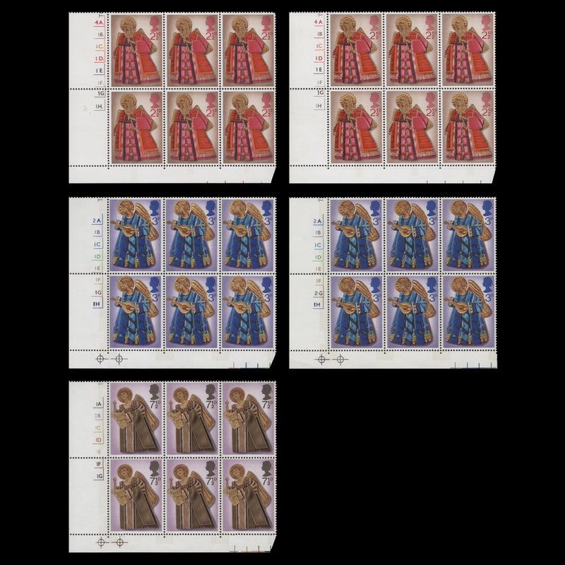 Great Britain 1972 (MNH) Christmas cylinder blocks