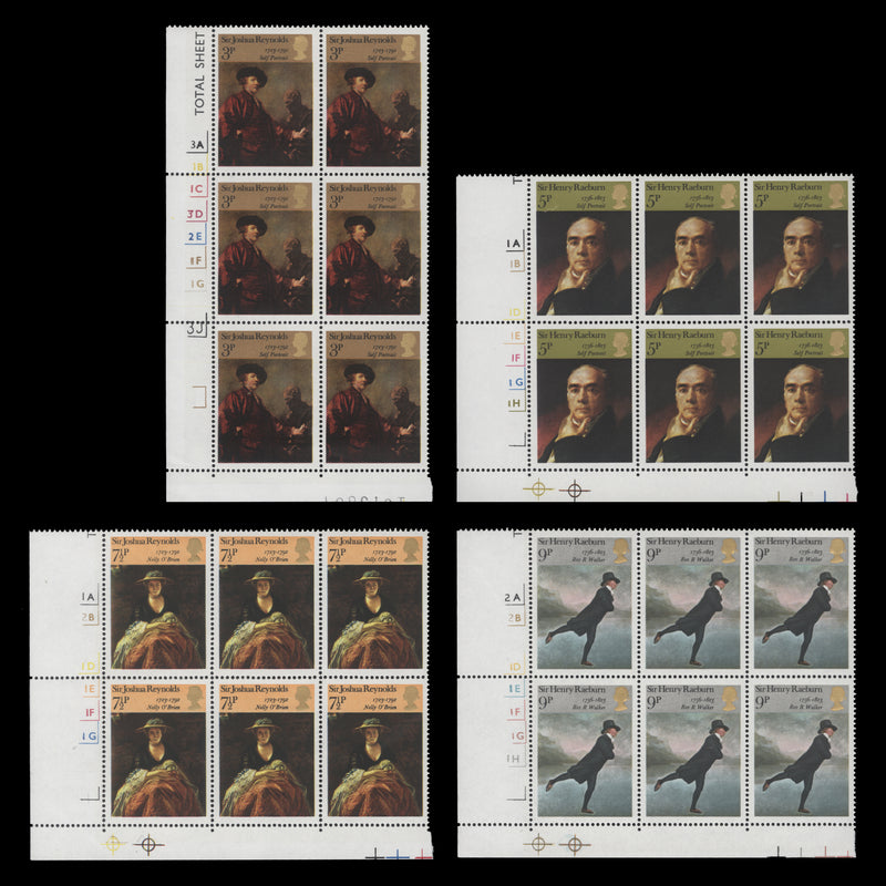 Great Britain 1973 (MNH) British Paintings cylinder blocks