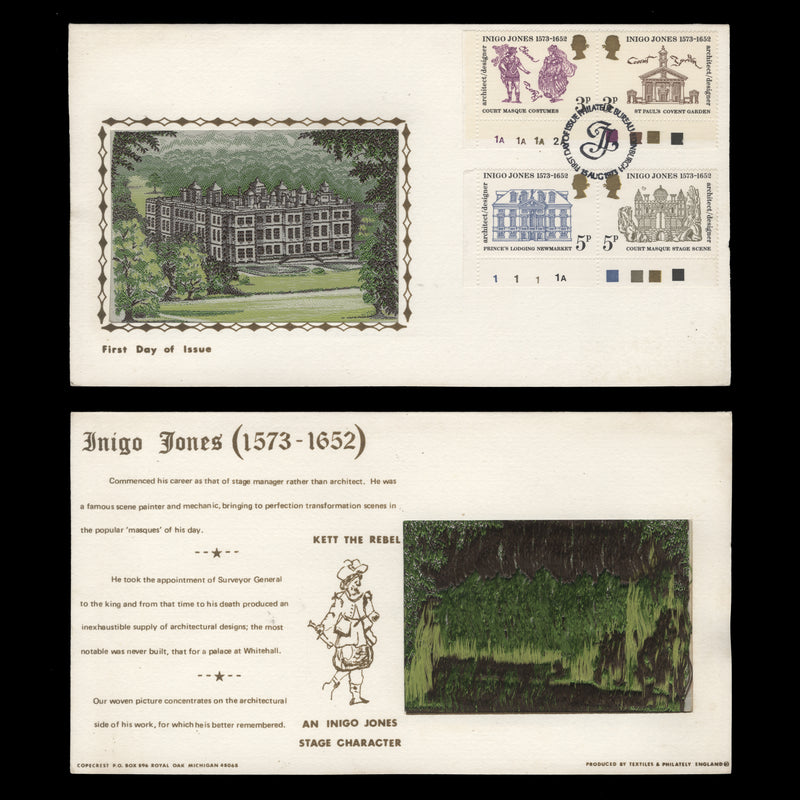 Great Britain 1973 Inigo Jones first day cover, EDINBURGH