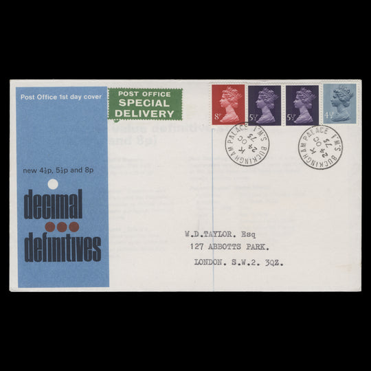 Great Britain 1973 Definitives first day cover, BUCKINGHAM PALACE