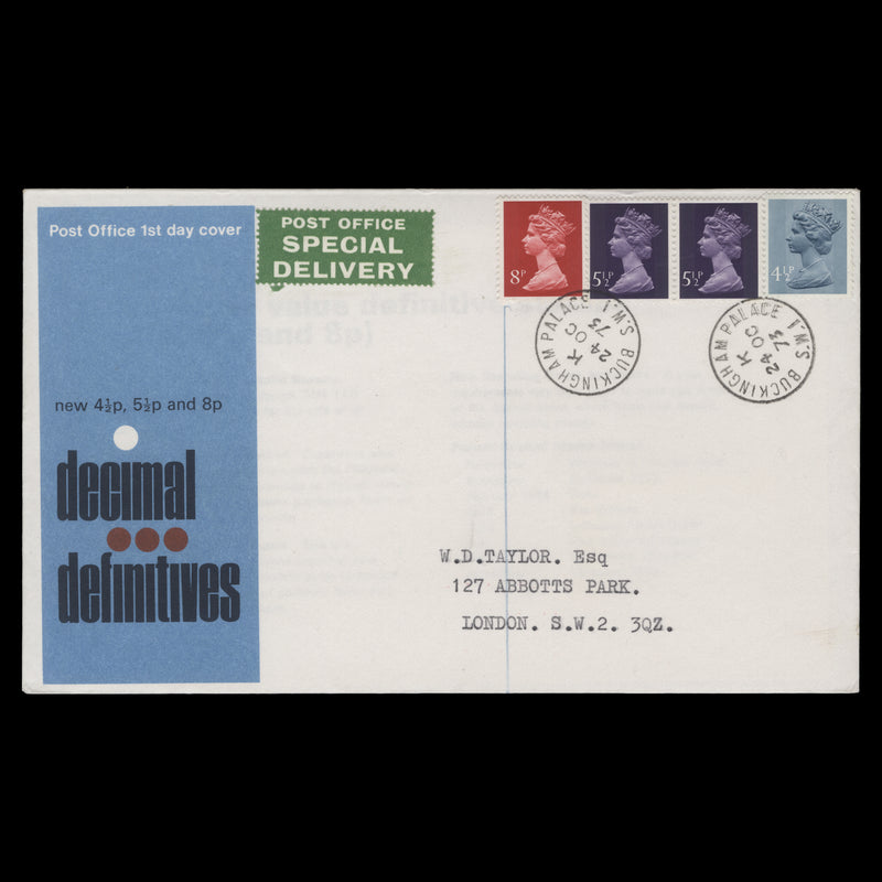 Great Britain 1973 Definitives first day cover, BUCKINGHAM PALACE