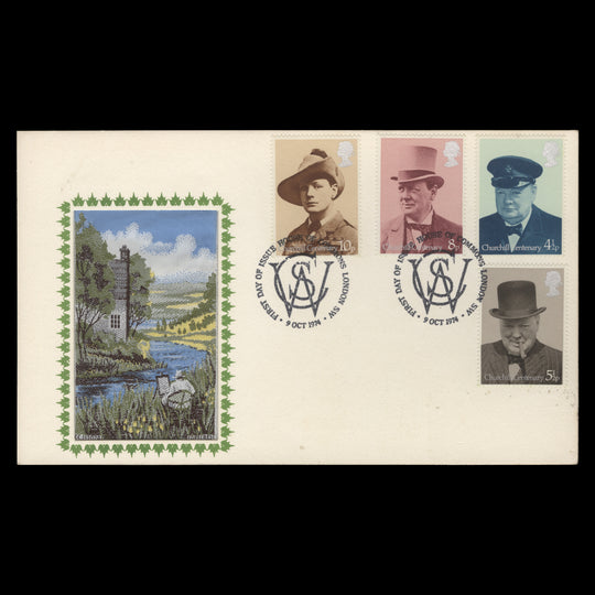 Great Britain 1974 Churchill Centenary first day cover, HOUSE OF COMMONS