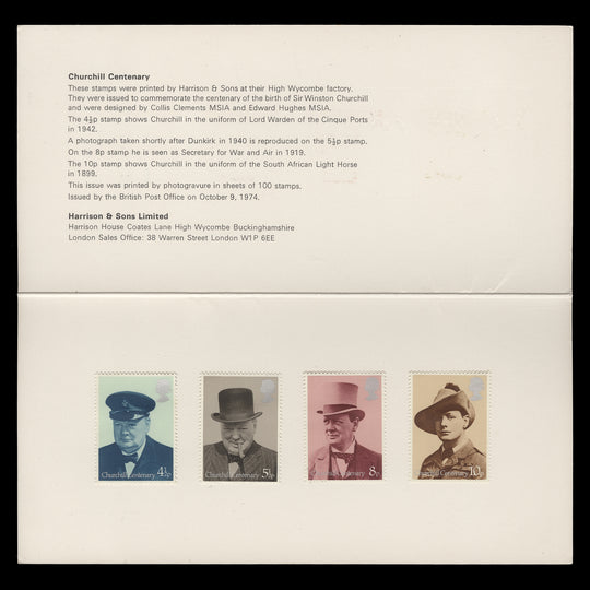 Great Britain 1974 Churchill Centenary presentation folder