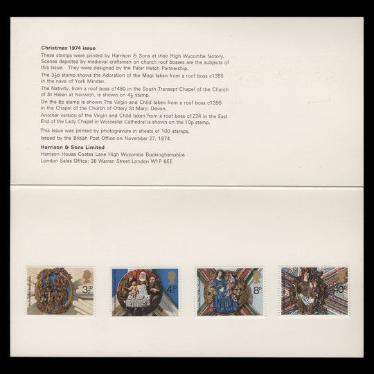 Great Britain 1974 Christmas presentation folder