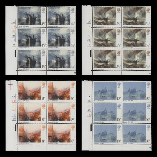 Great Britain 1975 (MNH) Turner Birth Bicentenary cylinder blocks