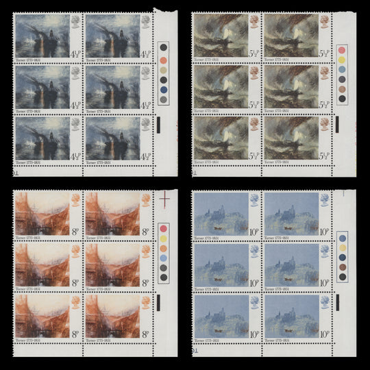 Great Britain 1975 (MNH) Turner Birth Bicentenary traffic light blocks