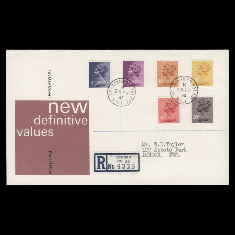 Great Britain 1976 (FDC) Definitives, BUCKINGHAM PALACE