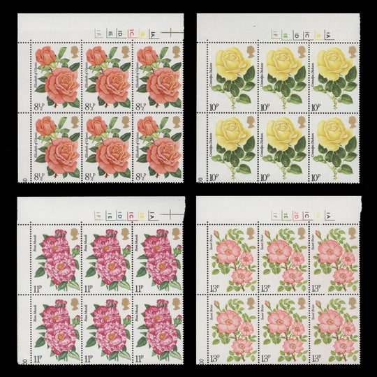 Great Britain 1976 (MNH) Roses cylinder blocks