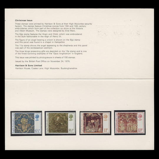 Great Britain 1976 Christmas presentation folder