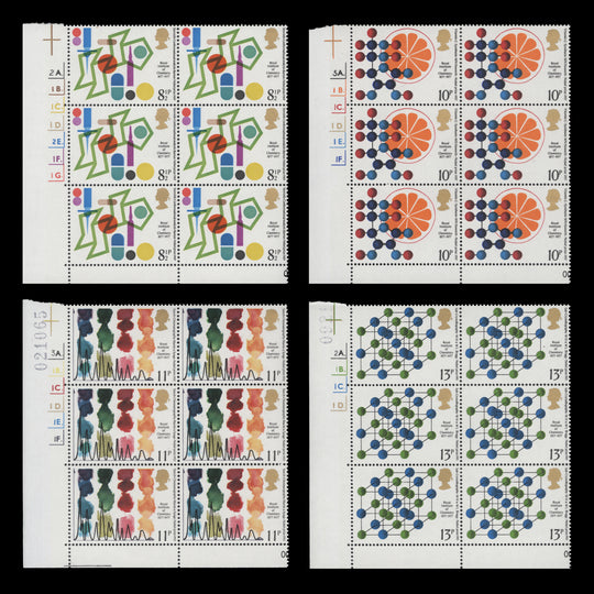 Great Britain 1977 (MNH) Royal Institute of Chemistry cylinder dot blocks